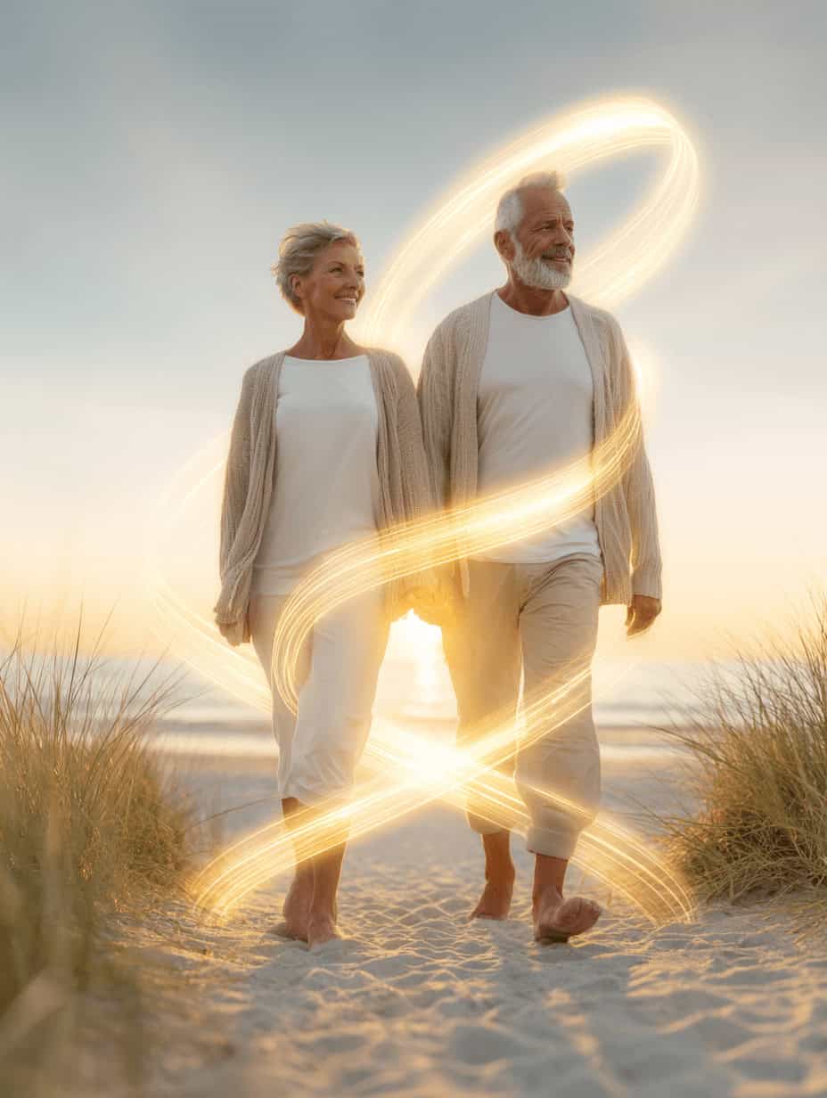 Active couple enjoying Naples beach after knee pain treatment