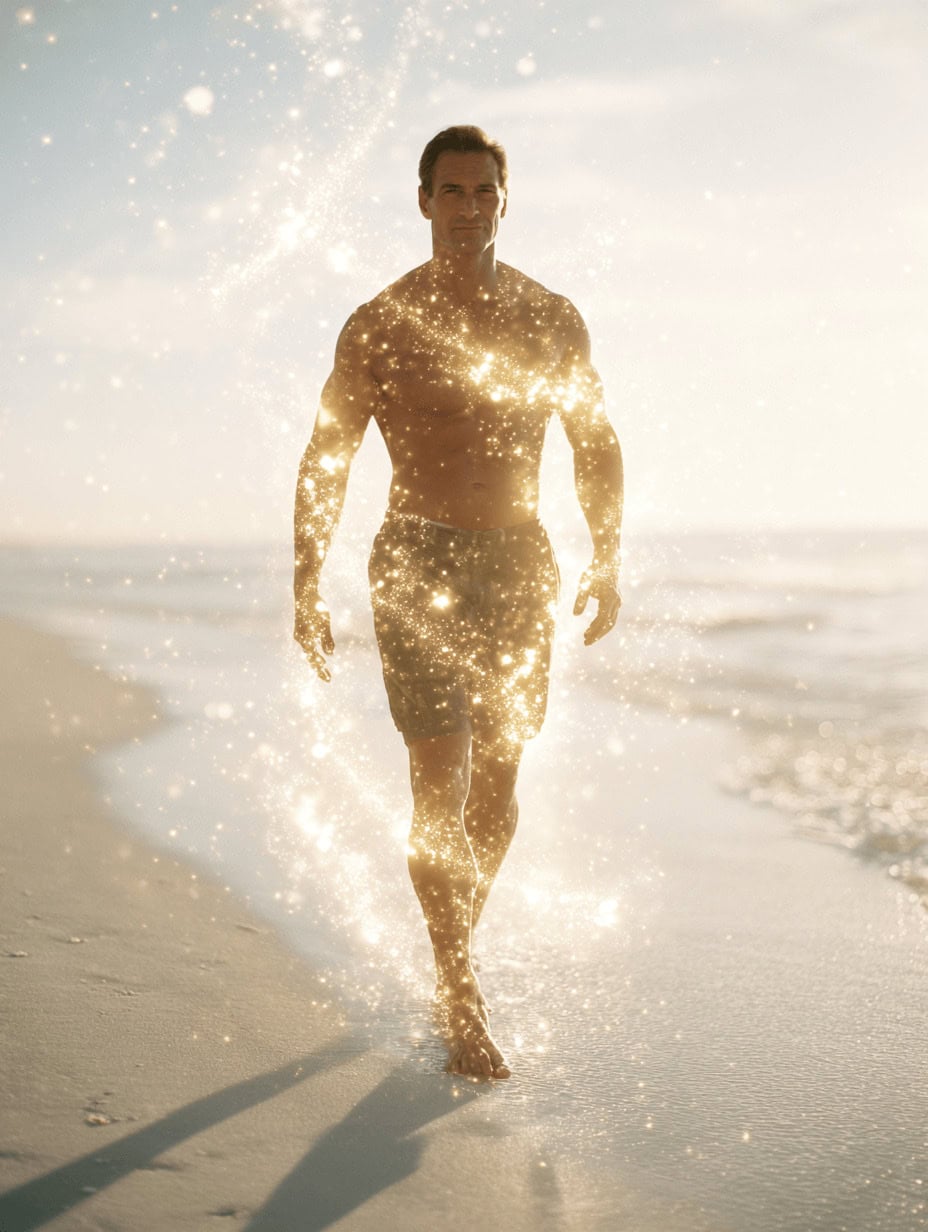 Active man maintaining energy and vitality with peptide treatment